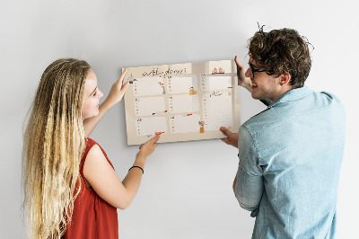 Magnetic writing board Weekly planner
