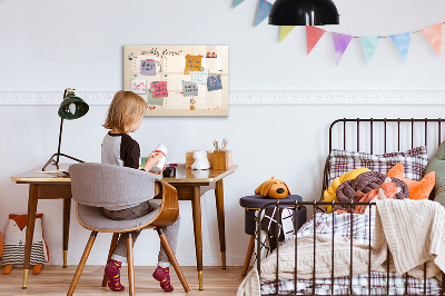 Magnetic writing board Weekly planner