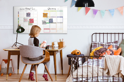 Magnetic erase board Weekly menu