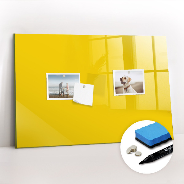 Magnetic board with marker Light yellow color