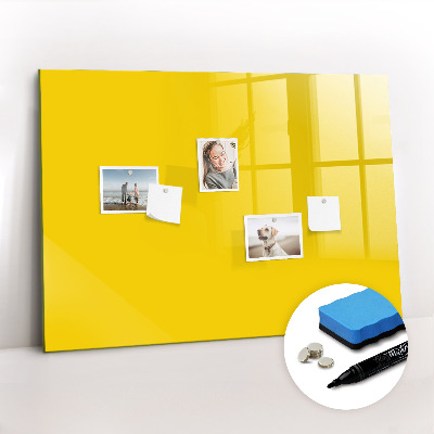 Magnetic board with marker Light yellow color