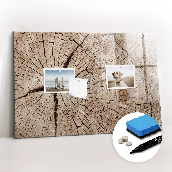 Magnetic board with marker Old wood stump