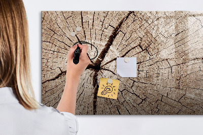 Magnetic writing board Old wood stump