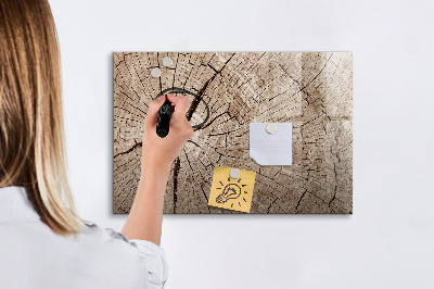 Magnetic writing board Old wood stump