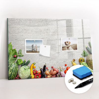 Magnetic erase board Vegetables on the table