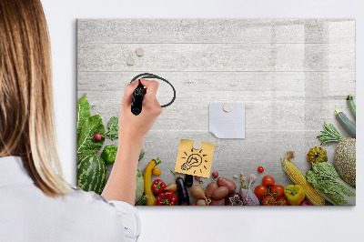 Magnetic erase board Vegetables on the table