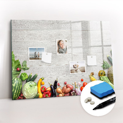 Magnetic erase board Vegetables on the table