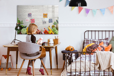 Magnetic erase board Vegetables on the table