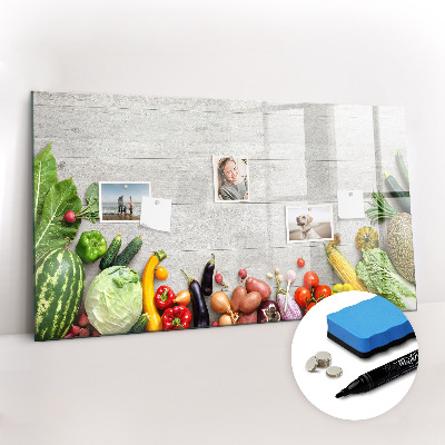 Magnetic erase board Vegetables on the table