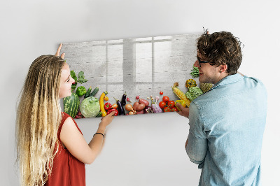 Magnetic erase board Vegetables on the table
