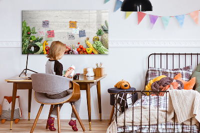 Magnetic erase board Vegetables on the table