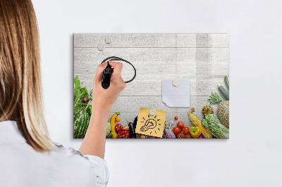 Magnetic erase board Vegetables on the table