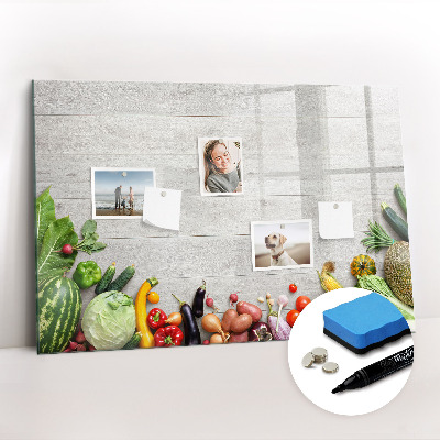 Magnetic erase board Vegetables on the table