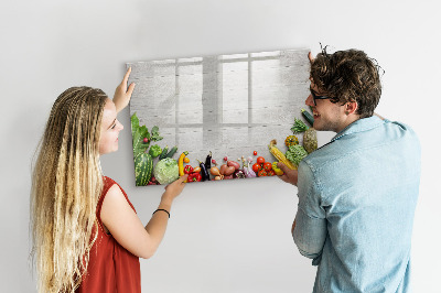 Magnetic erase board Vegetables on the table