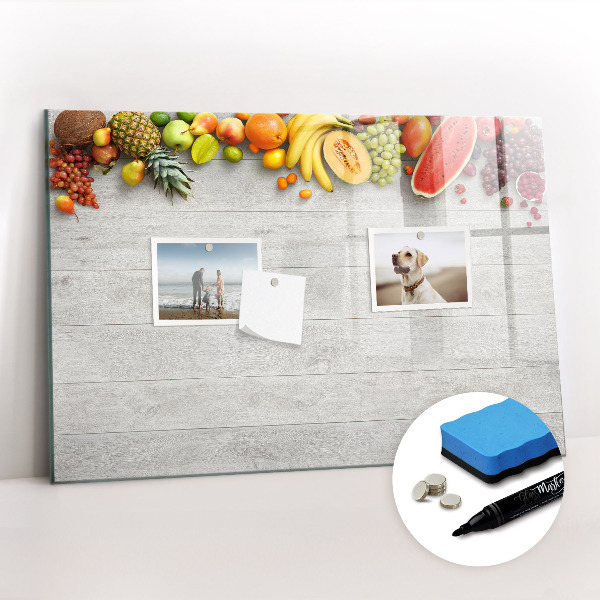 Magnetic board for writing Fruit on the table