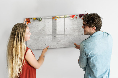 Magnetic board for writing Fruit on the table