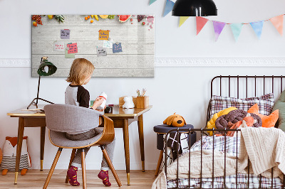 Magnetic board for writing Fruits on the table