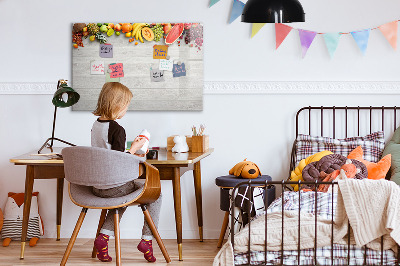 Magnetic board for writing Fruit on the table