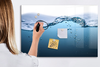Magnetic writing board Close-up of water