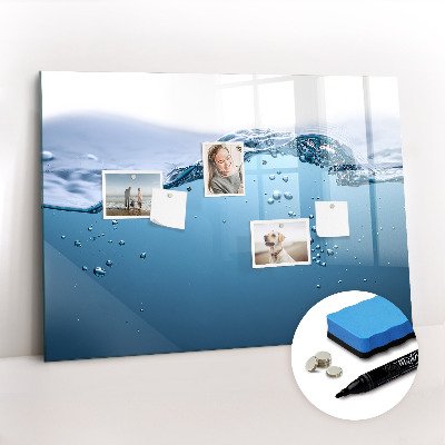 Magnetic erase board Close-up of water
