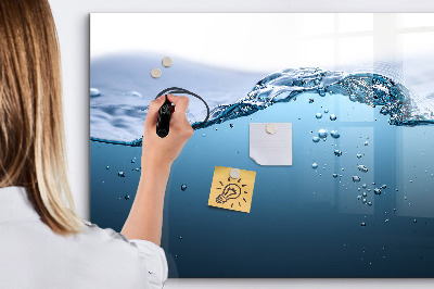 Magnetic erase board Close-up of water