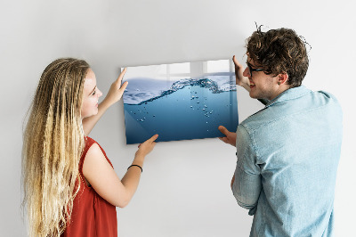 Magnetic erase board Close-up of water