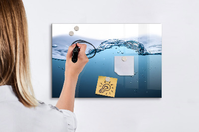 Magnetic writing board Close-up of water