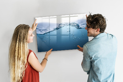 Magnetic erase board Close-up of water
