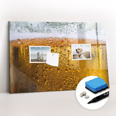 Magnetic writing board with marker A mug of beer