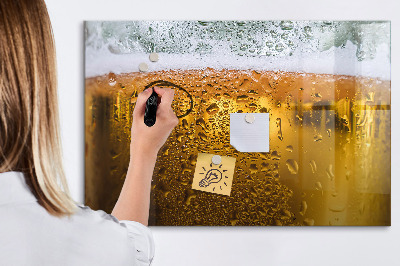 Magnetic writing board with marker A mug of beer