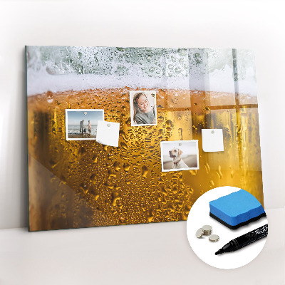 Magnetic writing board with marker A mug of beer