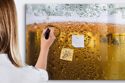 Magnetic writing board with marker A mug of beer