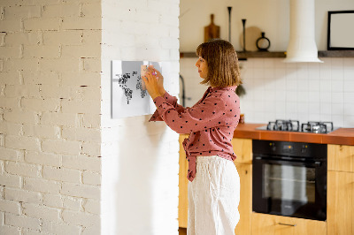 Magnetic board for drawing Continents made of letters