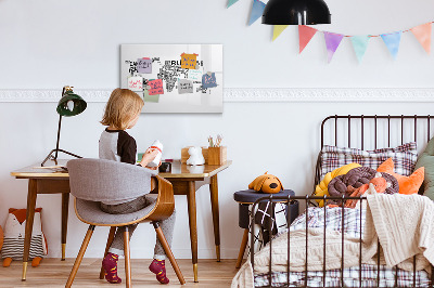 Magnetic board for drawing Continents from Letters