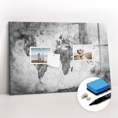 Magnetic writing board World map