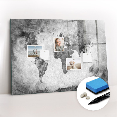 Magnetic writing board World map