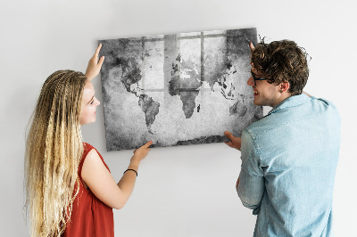 Magnetic writing board World map