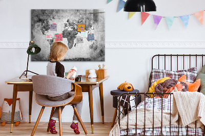 Magnetic writing board World map