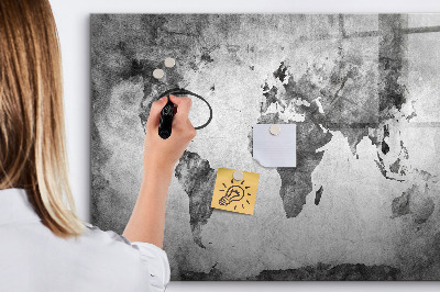 Magnetic writing board World map