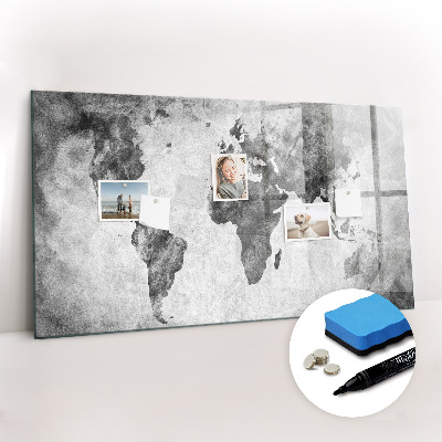 Magnetic writing board World map