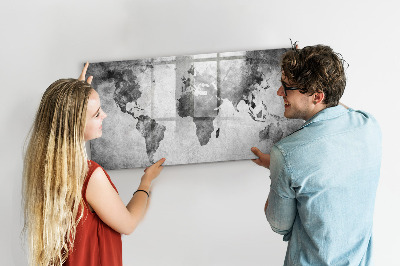 Magnetic writing board World map