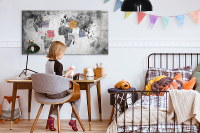 Magnetic writing board World map