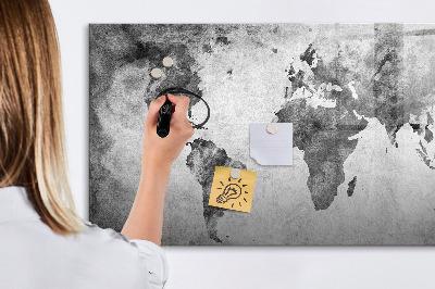 Magnetic writing board World map