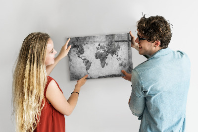 Magnetic writing board World map
