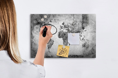 Magnetic writing board World map
