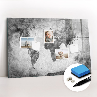 Magnetic writing board World map