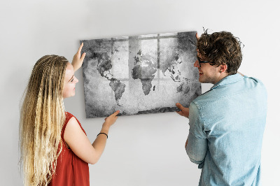 Magnetic writing board World map