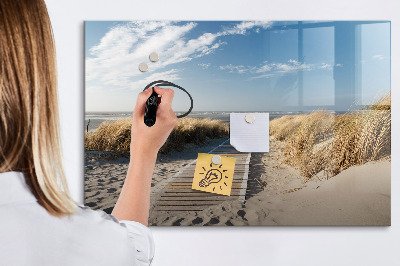 Magnetic erase board View of the beach