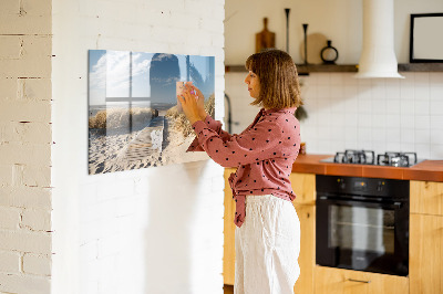 Magnetic board for writing View of the beach