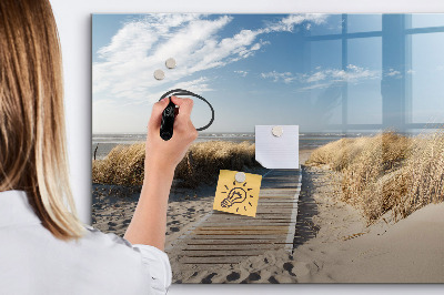 Magnetic board for writing View of the beach
